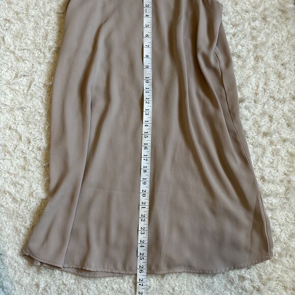 00s Mini Nude Strappy Slip Dress Vtg Made In USA Simple Clean Girl Basic Y2K M/L - Picture 9 of 9